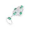 Luxury Silver Color Geometric Pattern Rings For Women
