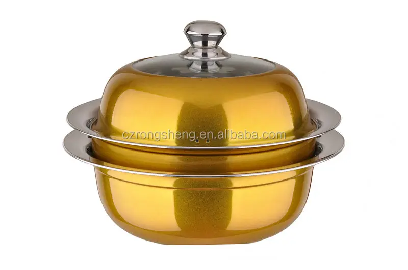 
Hot sale golden colorful stainless steel food steamer the flying saucer pot with lid 