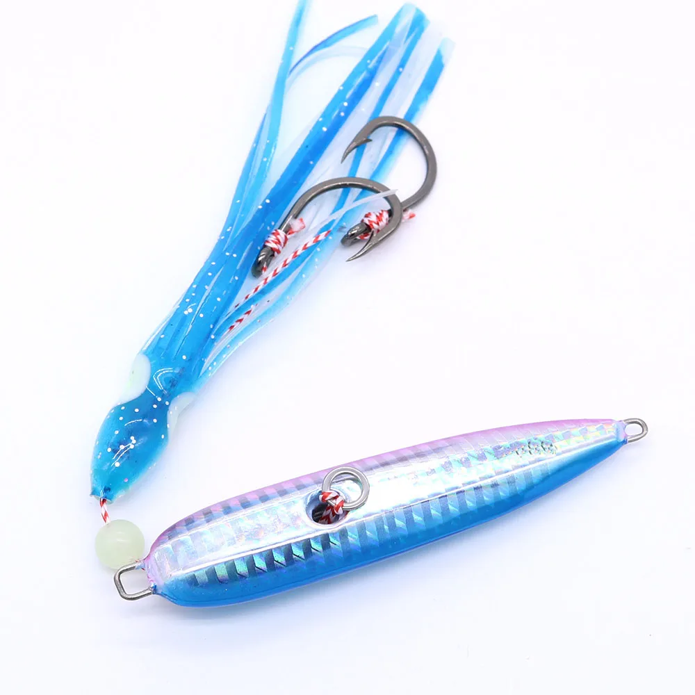 

Slow Jig Inchiku Jig 200g Luminous Bottom Ship Lures Metal lure and Octopus Skirt With Assist Hook, Customized