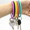 Wholesale colorful O shape cheap bracelet silicone bangle key ring/keychain