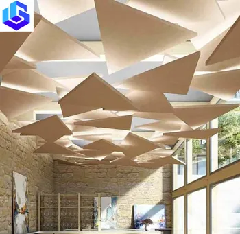 Waterproof Acoustic Fiber Glass Wool False Ceiling Sheets For Stadium