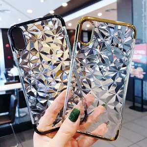 Cell Phone Accessories 3in1 Plating Diamond Pattern TPU Custom Phone Case For iphone XS MAX