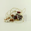 The removable USB rechargeable hemp rope led christmas string lights with 3pcs cinnamon, 3pcs pine cone,3pcs cherries ,2pcs w