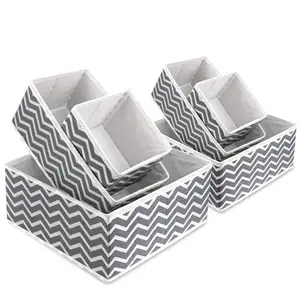 Image of Foldable Cloth Storage Box Closet Dresser Drawer Organizer Cube Basket Bins Containers Divider with Drawers for Underwear, Bra