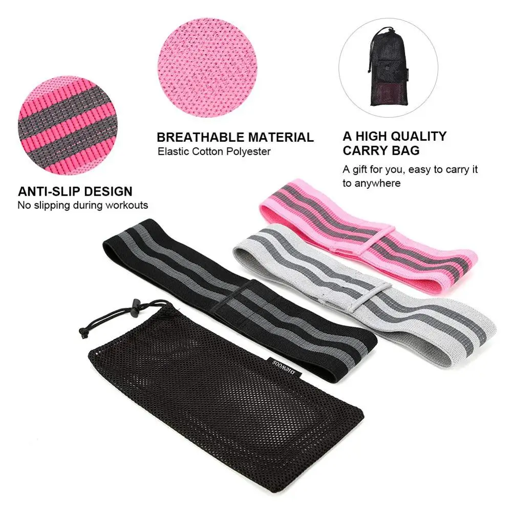 

Cloth Fabric Non Slip Loop Resistance Bands for Booty Set of 3 Hip Resistance Bands