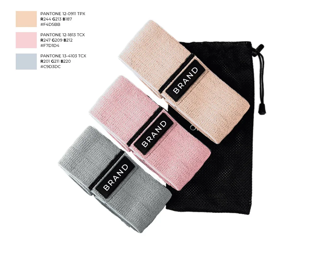 

2021 Fitness Sturdy Fabric Resistance Glute Band, Pantone colors