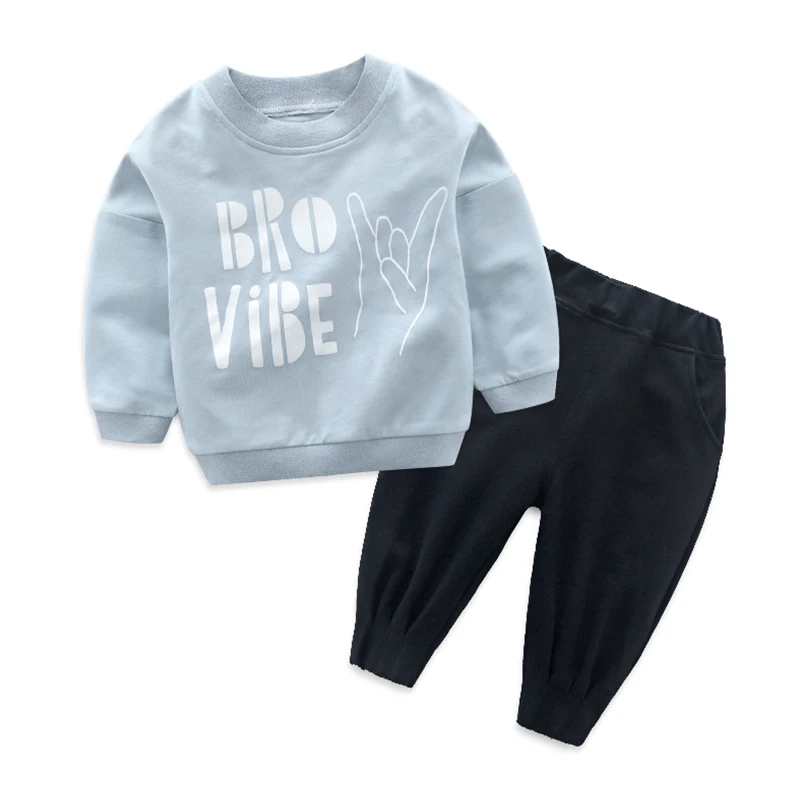 

WCF378 Wholesale Baby clothes sets Long Sleeve T-shirt+Pants 2pcs Spring neonatal jumpsuit, Picture
