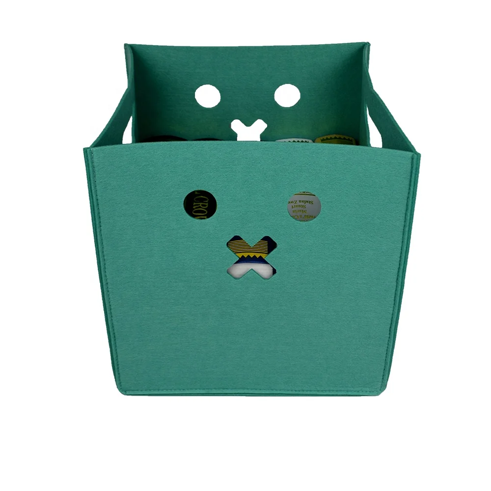 

Cheap non-woven cartoon storage box children's toys color storage basket folding felt storage bucket, Customized