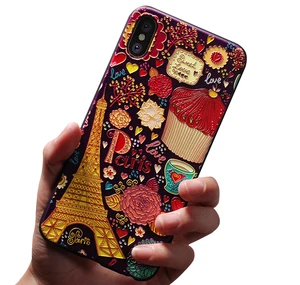 OTAO 3D Emboss Pattern Soft Silicone iPhone Case