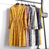 

Wholesale High Quality Fashion Ladies Wear Vintage Long Sleeve Midi Dress Women