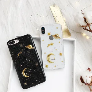Star Moon Glitter Phone Case iPhone Max XR 7 8 Plus