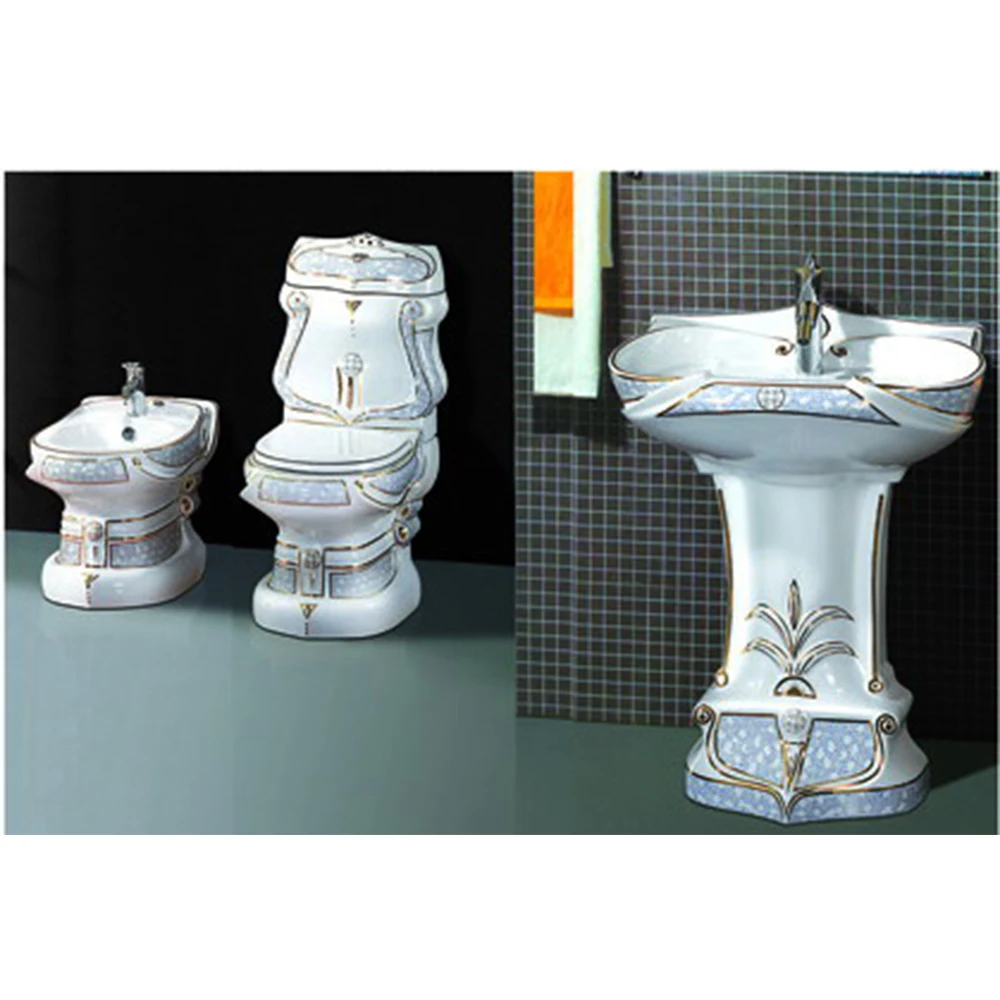 Foshan gute qualität keramik goldene wc (0001-1)