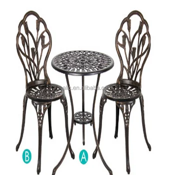 Cast Aluminum Outdoor Patio Furniture Tulip 3 Piece Bistro Set Cast Aluminum Outdoor Patio Furniture Tulip 3 Piece Bistro Set
