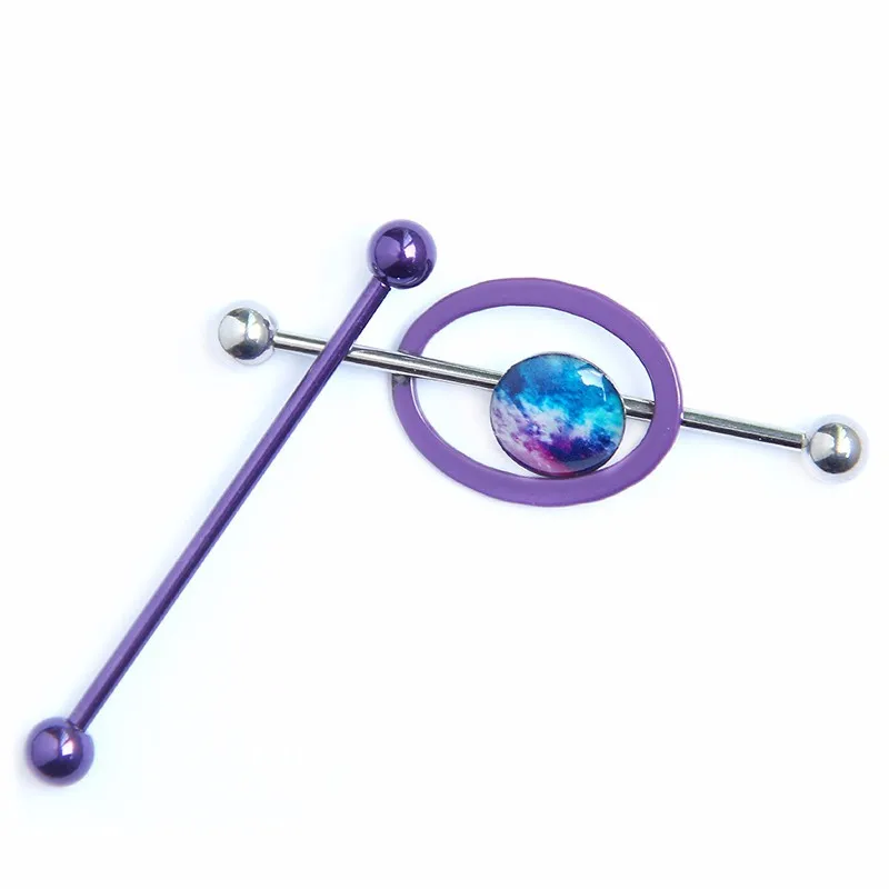 Purple Industrial Bar Ear Piercing 14 Gauge Buy Industrial Piercing