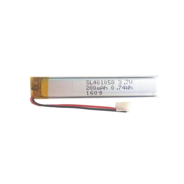 
Long cycle life li po battery 401058 0.74wh 3.7v 200mah lithium polymer battery for facemaster 