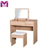 Chipboard Dressing Table Set Cushioned Stool Flip-up MirMFC Makeup Dressing Table with Mirror and Stool Dresser Desk For Bedroom