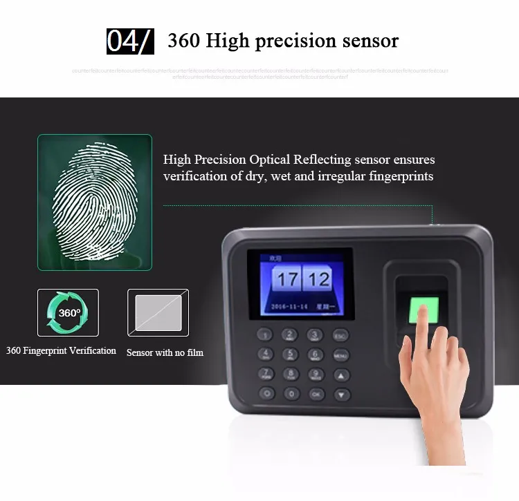 fingerprint time clock reader