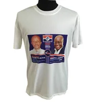 

2019 promotional cheap short sleeve OEM logo printed white polyester man election t-shirt