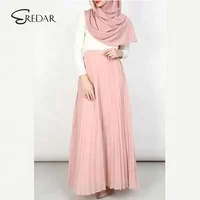 

2019 Women Summer Fashion Chiffon Maxi long pleated Skirt for muslim
