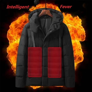 2019 Hot Sell Factory Spot Carbon Fiber Hooded Winter Waterproof Man Heating Jackets