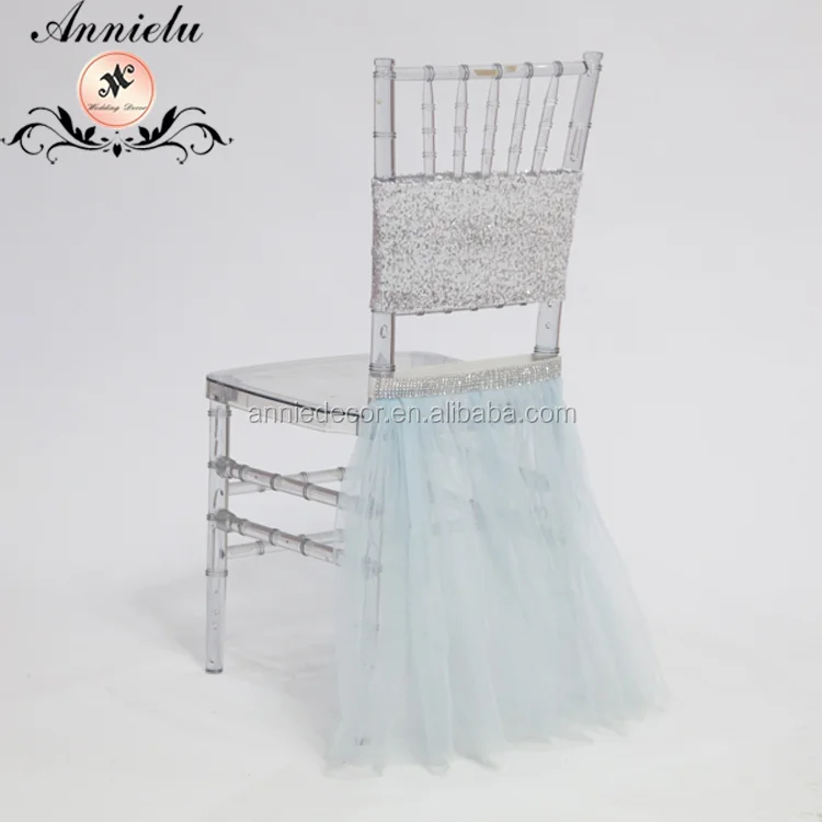 China Supplier Cheap Price Polyester Curly Willow Chiffon Swirl Chair Sashes