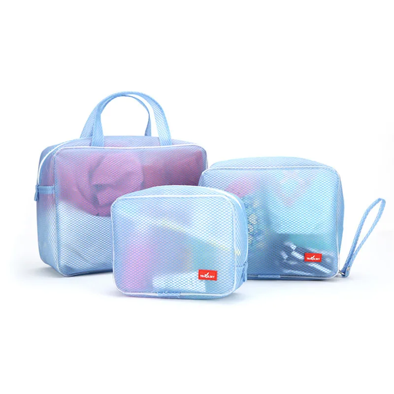 

High quality EVA custom hanging waterproof travel cosmetic makeup toiletry bag, White,blue,grey