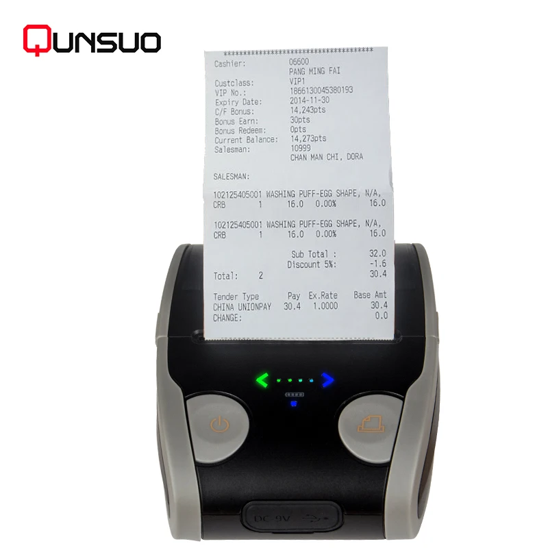 

Mini bill receipt printer mobile bluetooth USB interface, Balck or orange