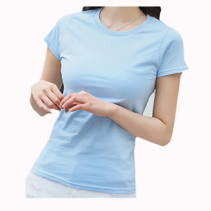 
Wholesale Buy Order Custom Make All Cheap Sport-wear Printed Online Personalized Soft Women T-Shirt 