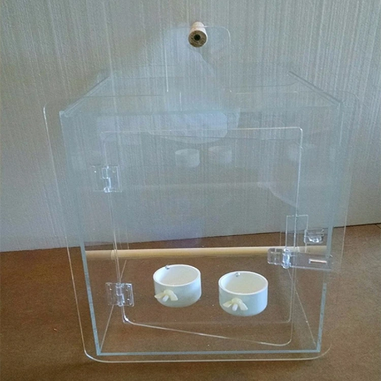 2019 Custom Plexiglass Canary Bird Nest Feeder Parrot Aviary For