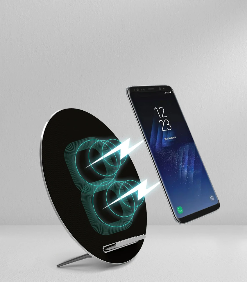 The First Slim Wireless Charger With Speaker Compatible With Any Qi Device
