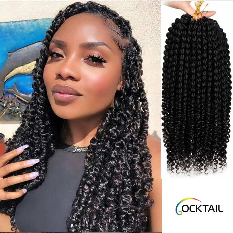 

Imported japanese fiber 2021 new design passion twist crochet hair braid, ombre color passion twist braids