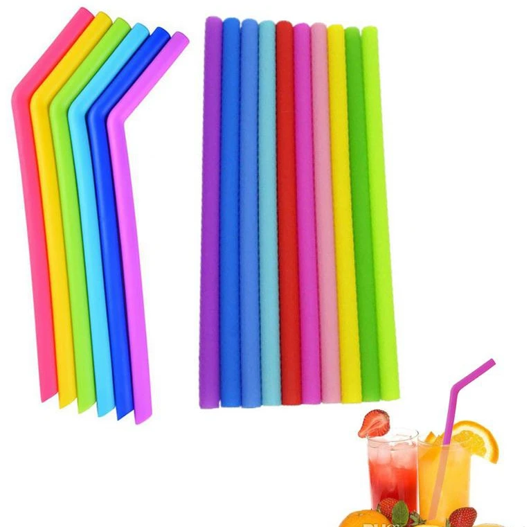 

Food Grade Flexible Silicone Drinking Straws Drink Tools Reusable Eco-Friendly Colorful Silicon Straw For Home Bar Accessories