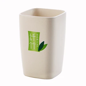 Image of Multifunctional teeth brushing cup bamboo fiber plastic water mug plastic drinking cup