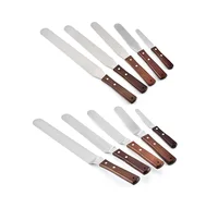 

Cake Decorating Angled Icing Spatula Set of 6 8 & 10 Inch Wooden Handle Stainless Steel Offset Frosting Spatulas