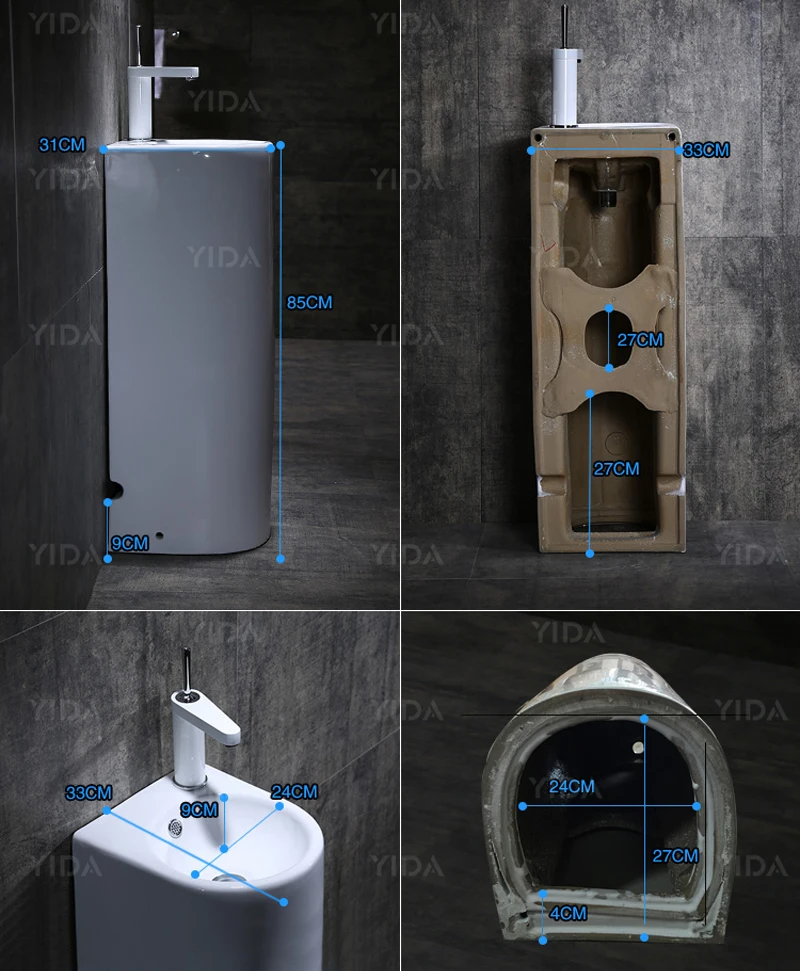 Cheap Odm Sanitary Ware Small Size Pedestal Ceramic Wash Basin Designs In Living Room For Korea
