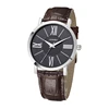 S -8159 Brown Bamboo Leather Black Dial Roman Numerals Mens Fashion Watch Hand