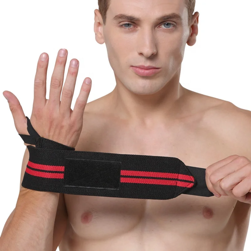 

Nylon spandex high quality weightlifting wraps straps weight lifting gym wrist wraps, Black