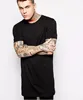 2015 New Cotton 100% Short Sleeve Solid Black T-shirt Men's Tshirts Hip Hop T shirt Men Long Size from S-XXL