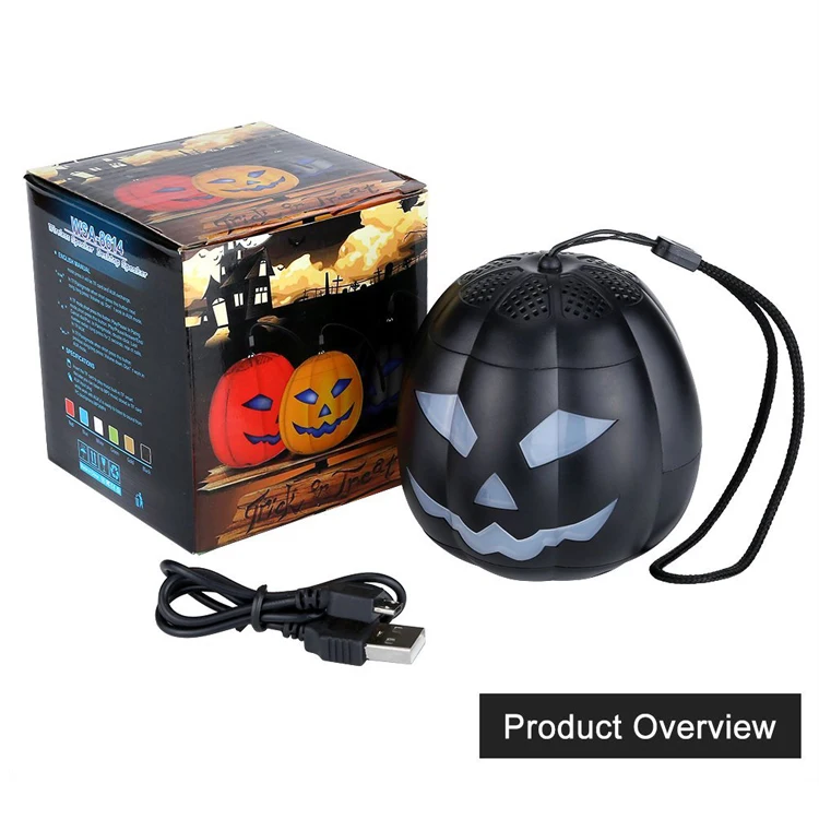 New Portable Changeable Colorful Led Light Wireless Pumpkin Speaker