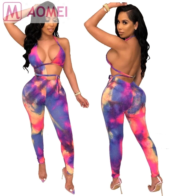 

L5005 3 colors mesh fishnet transparent see through pearls beaded two piece set sexy club wear, N/a