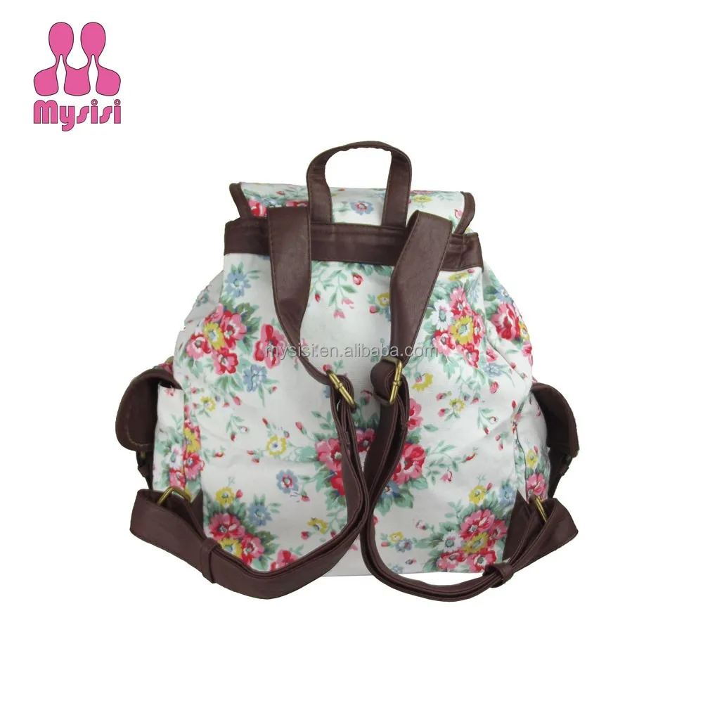 
Ladies Girls Floral Daisy Flower Printing Patten Backpack/Shoulder Bag/Rucksack Canvas Bag 