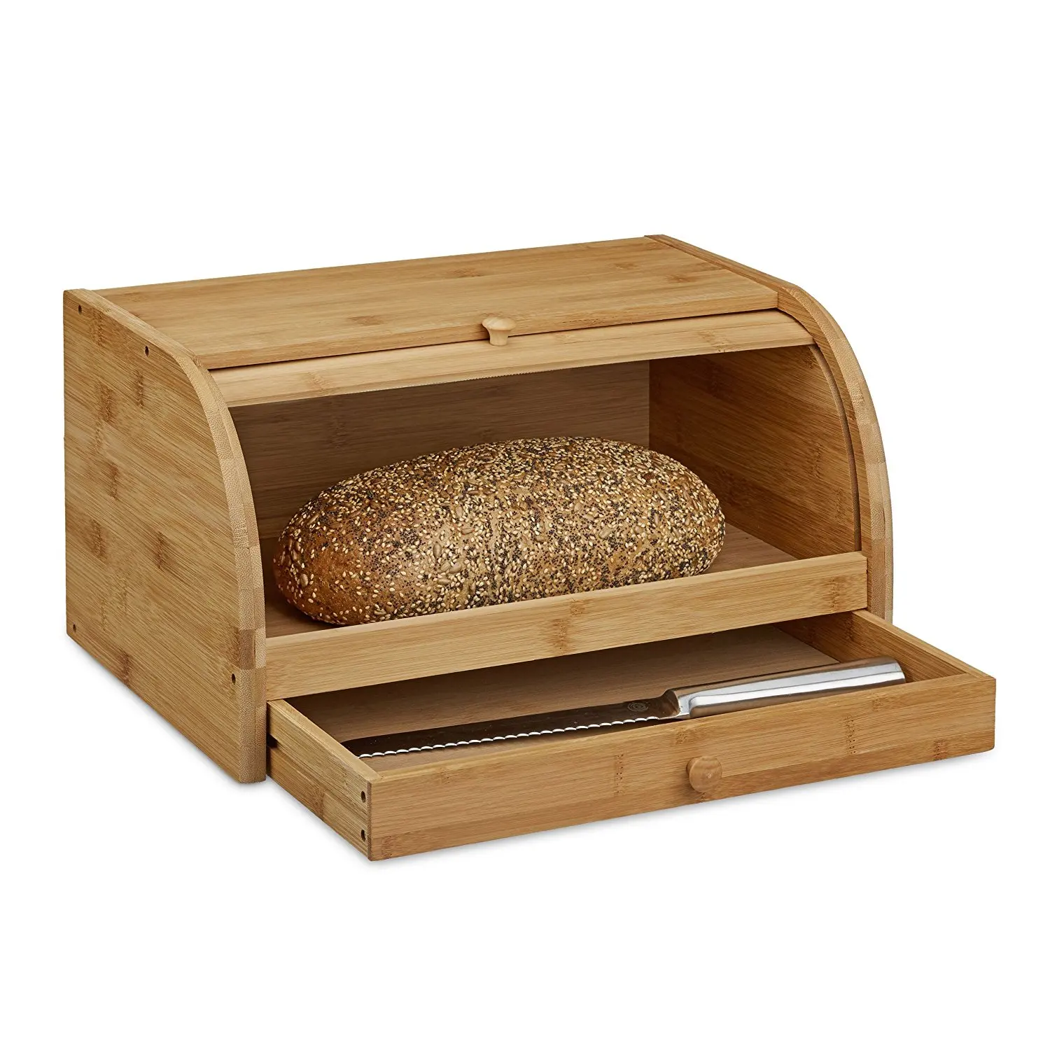 Деревянная хлебница с выдвижным ящиком