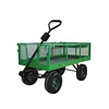 yard works garden wagon rge four-wheel metal heavy duty mesh metal garden wagon