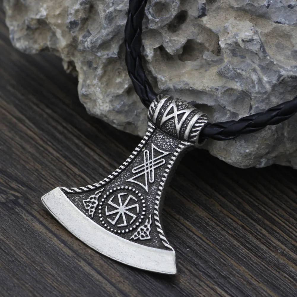 Hot sell Viking Pendant Necklaces Mammen Goth Male Scandinavian Norse Vintage 