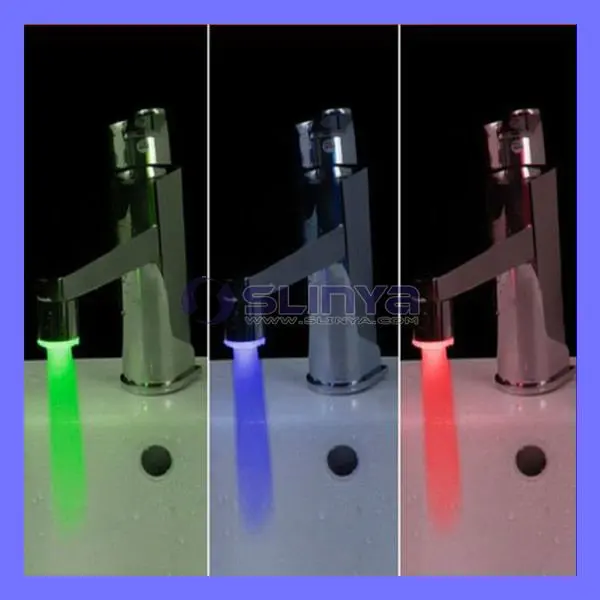 Copper 3 Color Led Faucet Tap Light Water Temperature Sensor