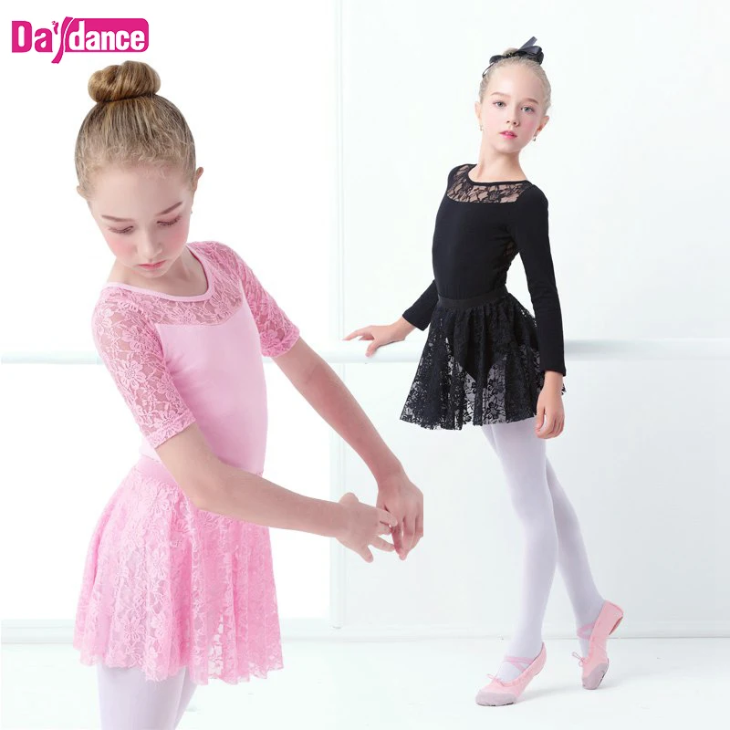 

Girls Kids Lace Ballet Leotard Dress Dance Costumes, Pink;lavender;black;burgundy