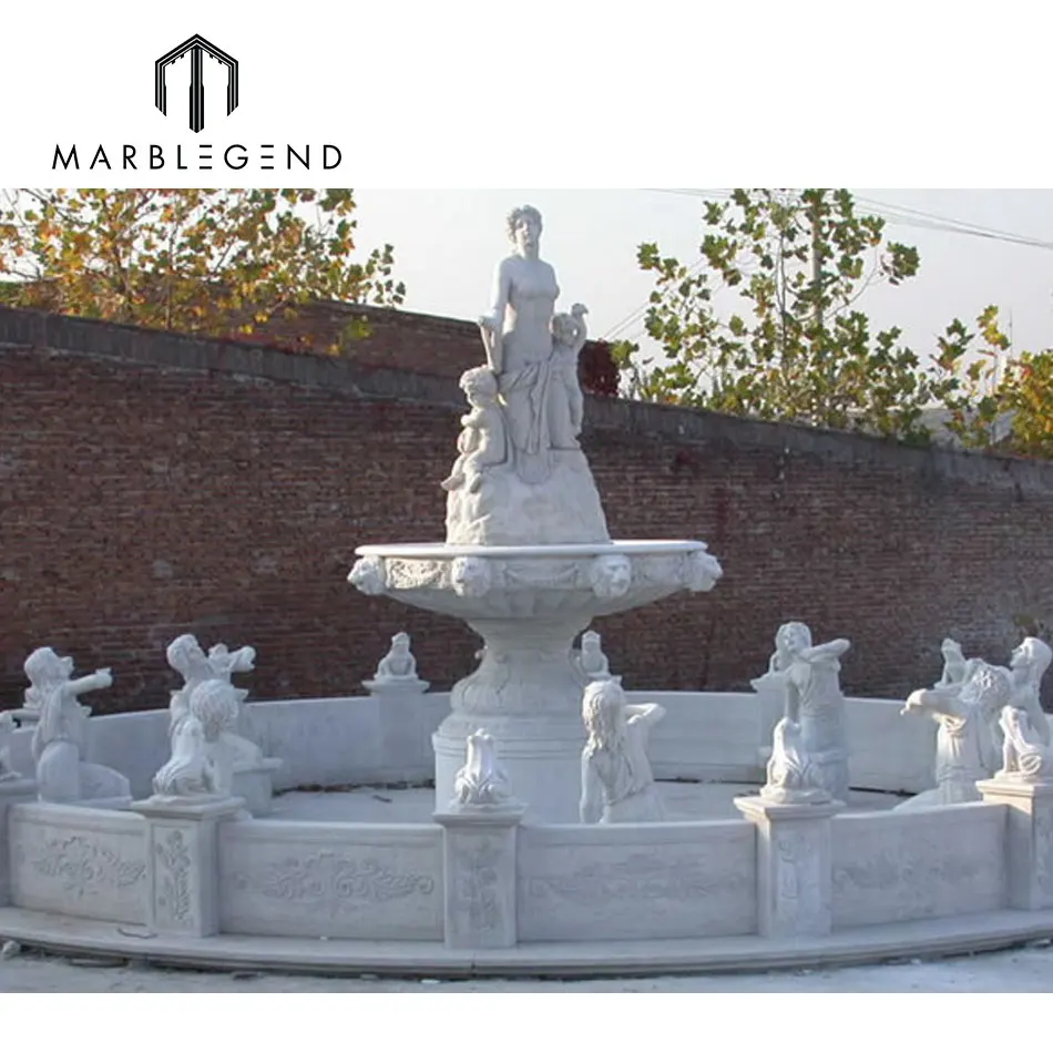 
Gorgeous Hand-Carved Natural Stone White Marble Lady Venus Fountain 