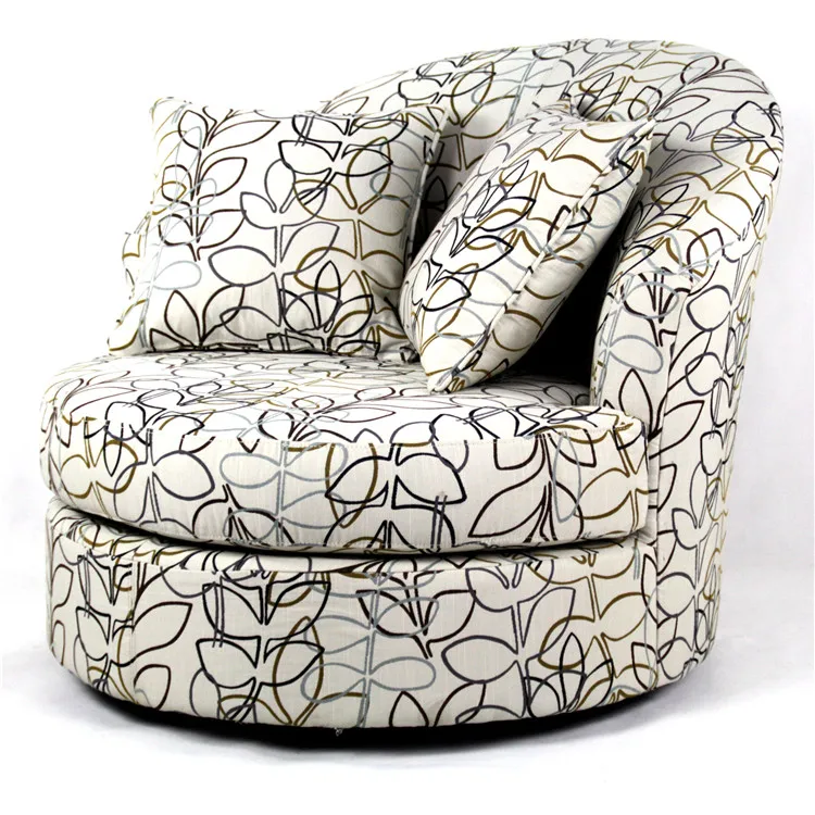 High fastness stylish large round cloth pattern sofa chair