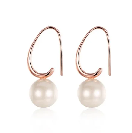 

Rose gold pearl earrings temperament ladies elegant earrings for women