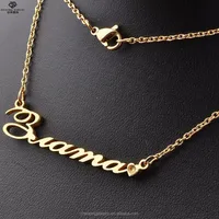 

Hot real gold plated stainless steel name design pendant personalized name necklace